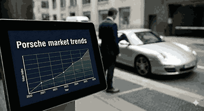 detailed analytical chart tracking global Porsche market trends to illustrate year-over-year value appreciation and collector demand.